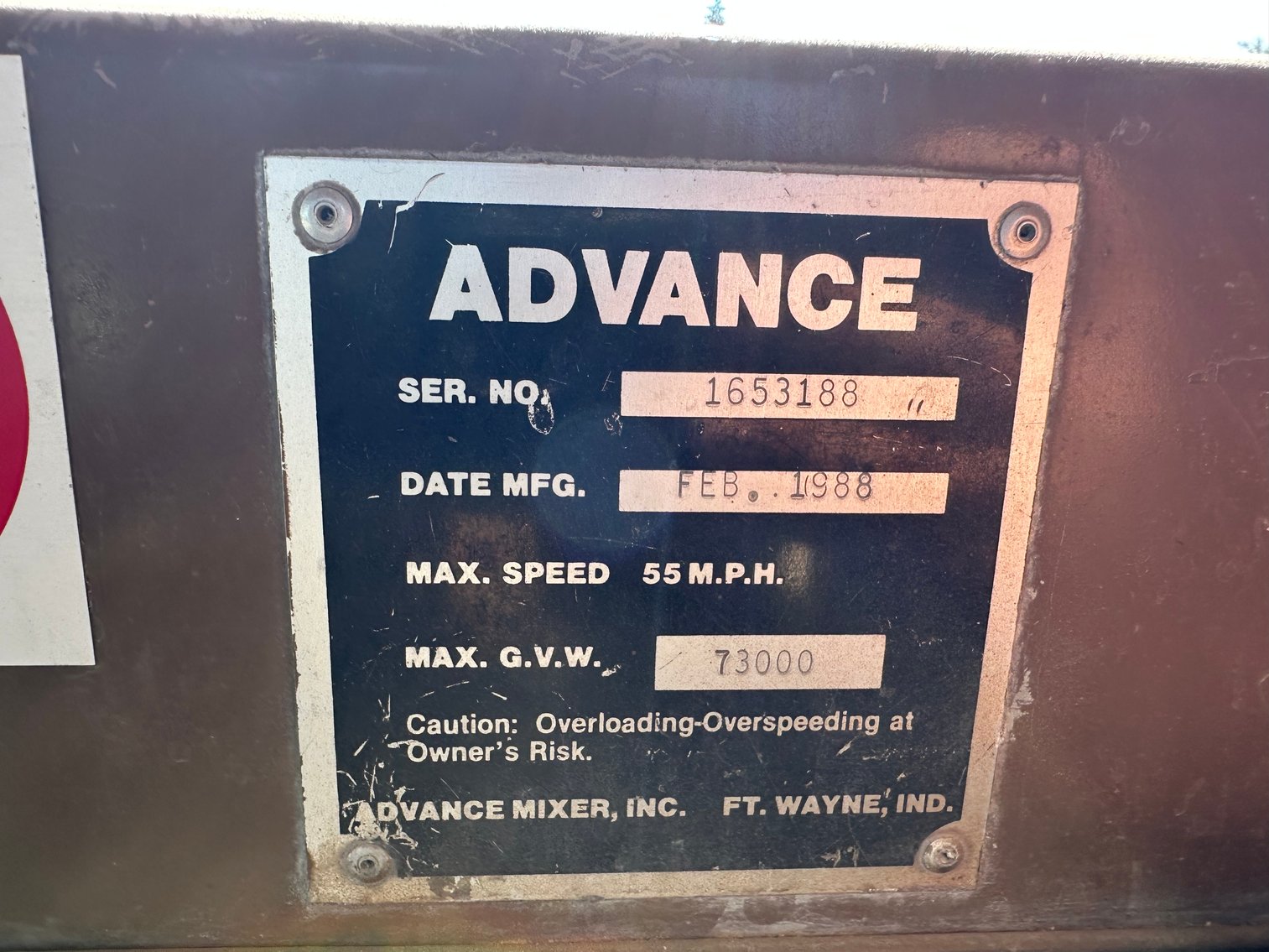 Image for 1987 Terex Front Discharge Mixer