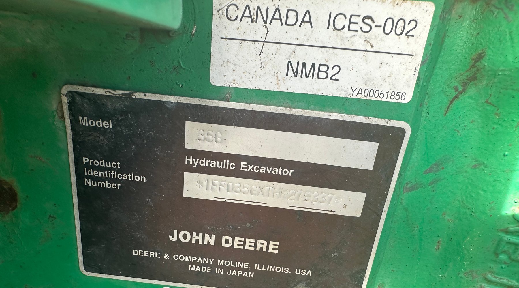 Image for 2017 John Deere 35G Mini Excavator