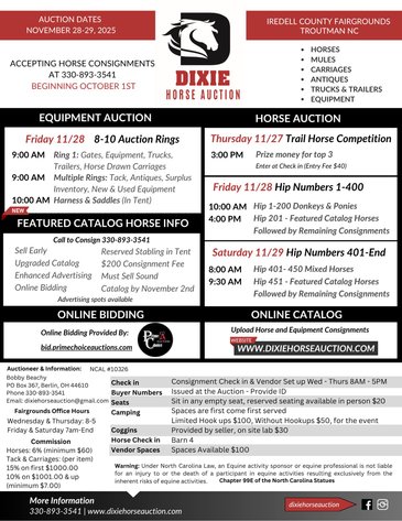 Image for Dixie Horse Auction- Friday- Day 1