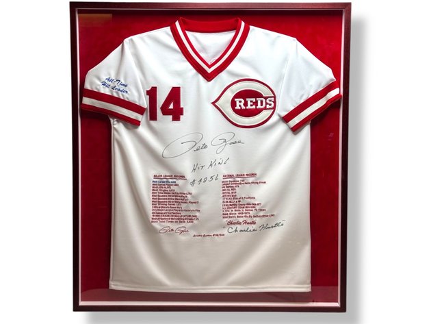 Image for Pete Rose “Hit King” Autographed Jersey - Authentic - Framed