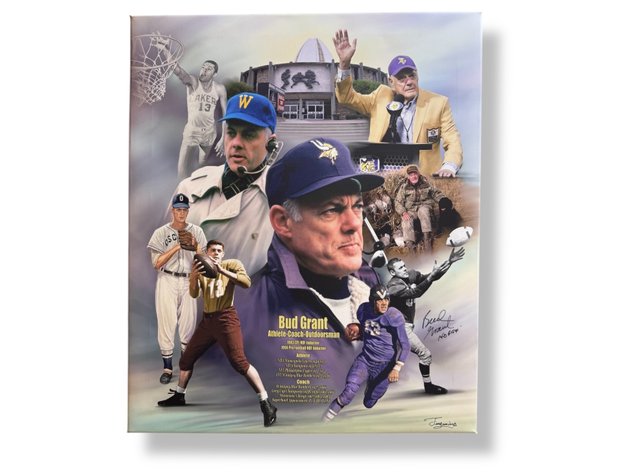 Image for Bud Grant - Autographed Canvas Print