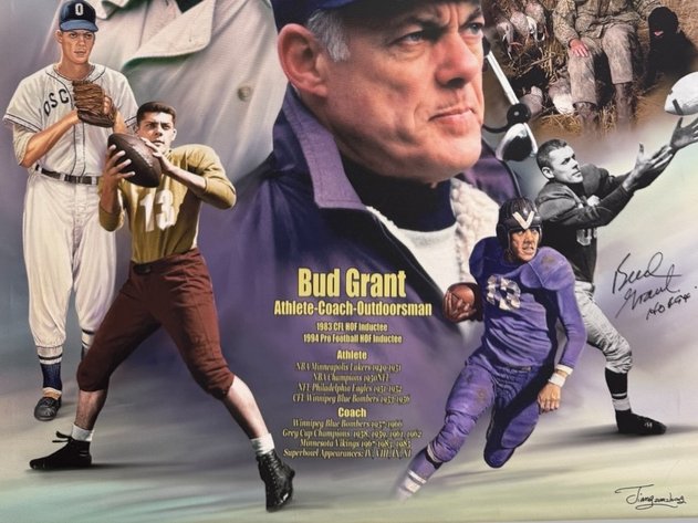Image for Bud Grant - Autographed Canvas Print