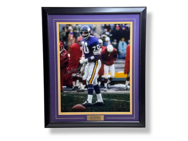 Image for Jim Marshall - MN Vikings - Autographed Photograph w/COA 26” x 23”