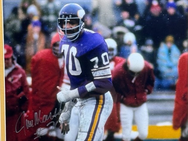 Image for Jim Marshall - MN Vikings - Autographed Photograph w/COA 26” x 23”