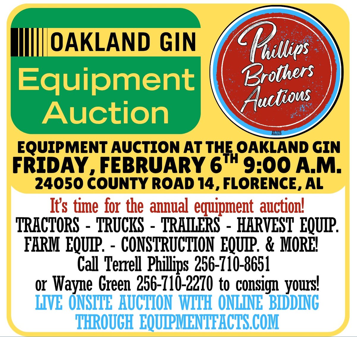 Image for RING #1: Equipment Auction At The Oakland Gin
