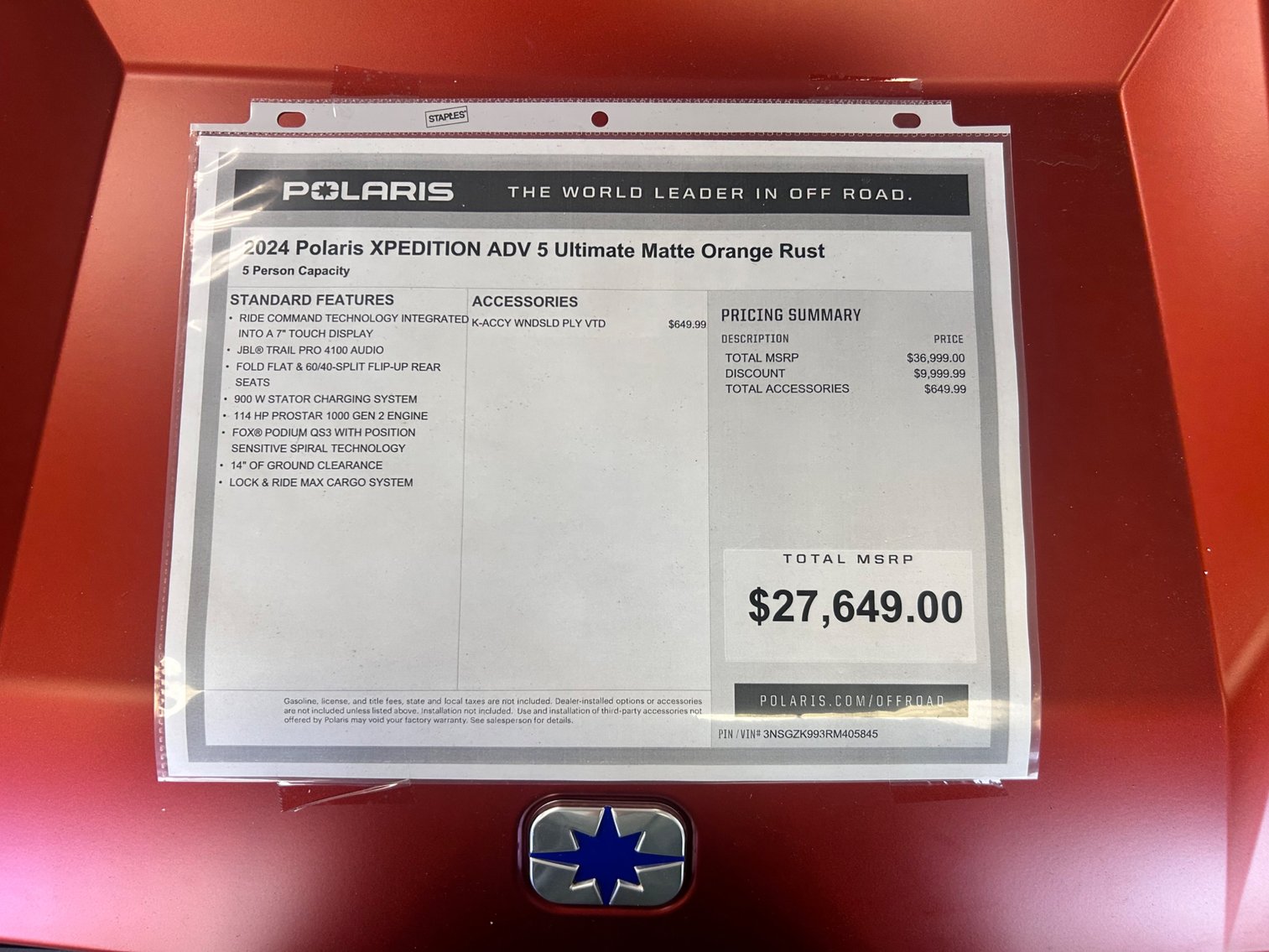 Image for ONLINE ONLY 2024 Polaris XPEDITION ADV 5 Ultimate