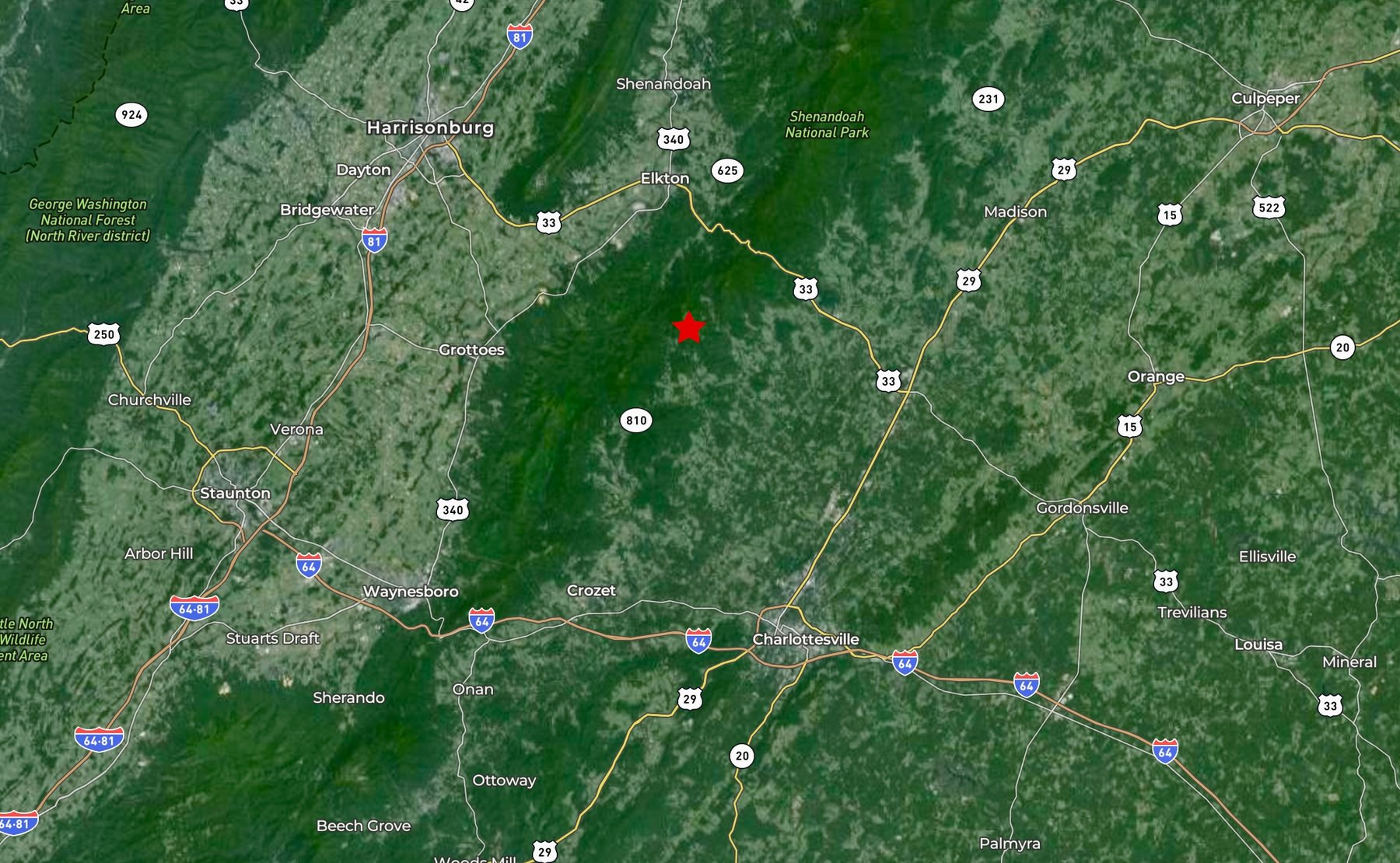 Image for 4 BR/1.5 BA Period Correct Relocated 1850's Log Cabin on 10 +/- Acres w/Amazing Mountain Views in Greene County, VA--ONLINE ONLY BIDDING!!