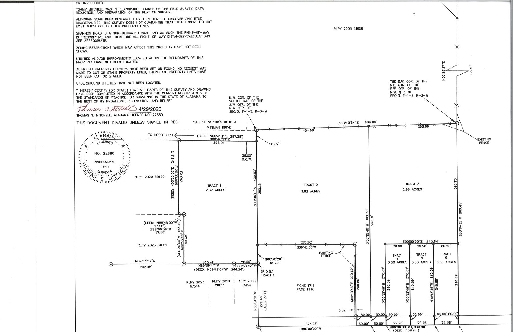 Image for LIVE AUCTION ONLY! 10.44 Acres sold in 6 tracts Shannon Rd, Ardmore Alabama