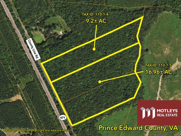 Image for SOLD! Public Auction | 26.16± Acres with Marketable Timber in Prince Edward County, VA | Offered By the Acre | 1,000± Ft. of Road Frontage on County Line Road