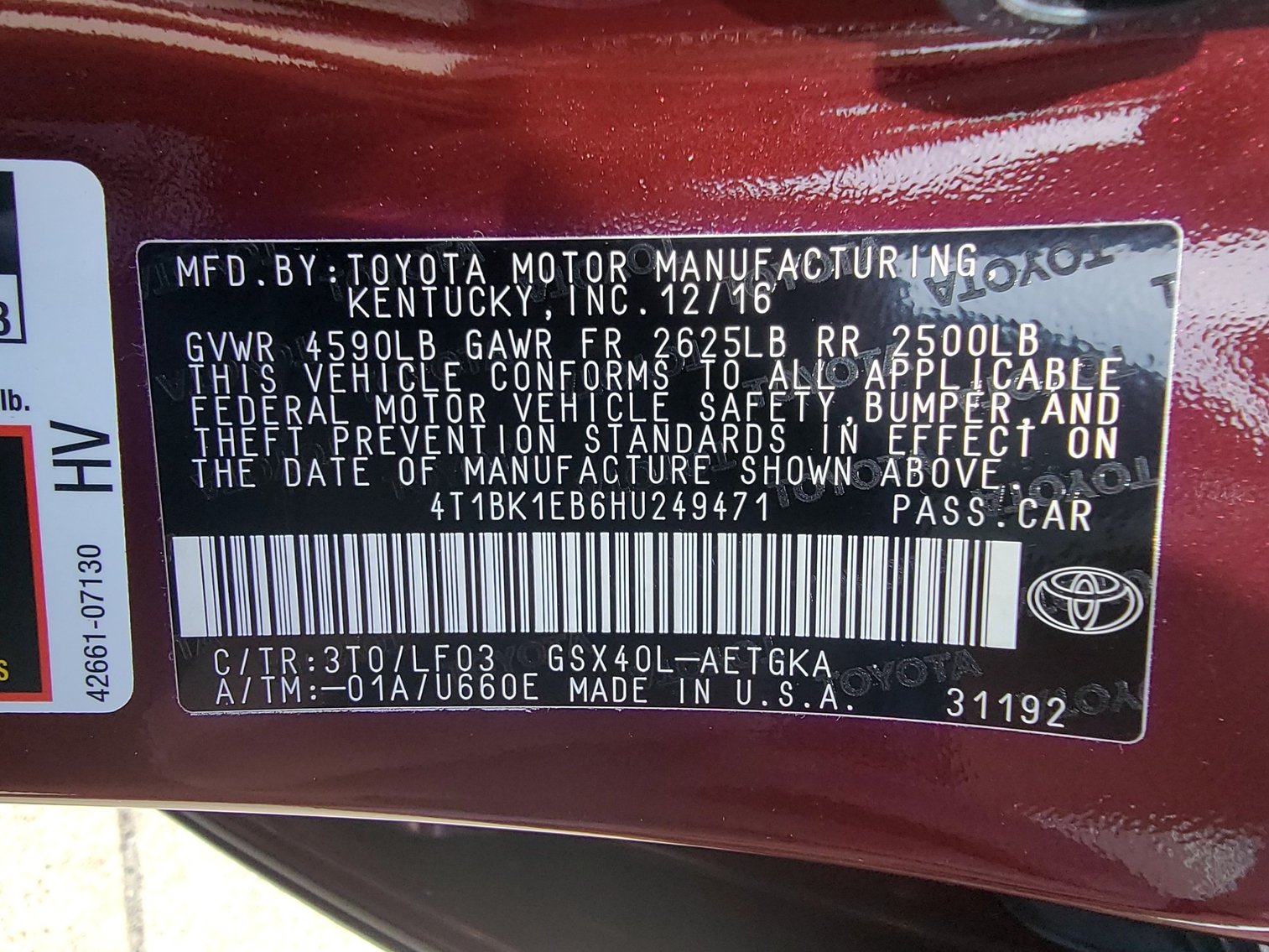 Image for 2017 Toyota Avalon