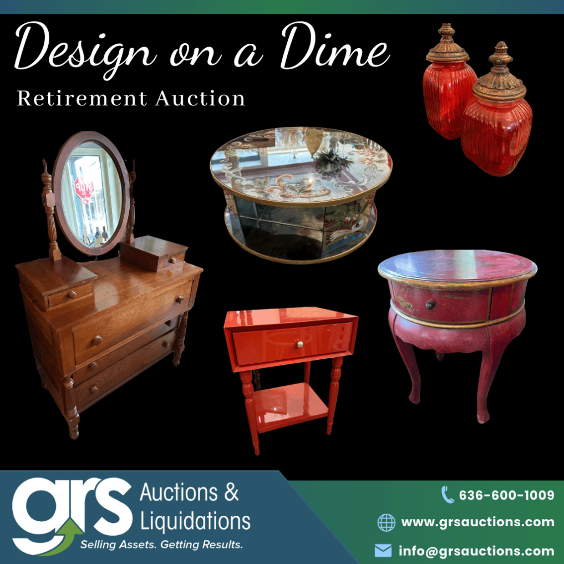 Design on a Dime Retirement Auction - Unique Home Furnishings