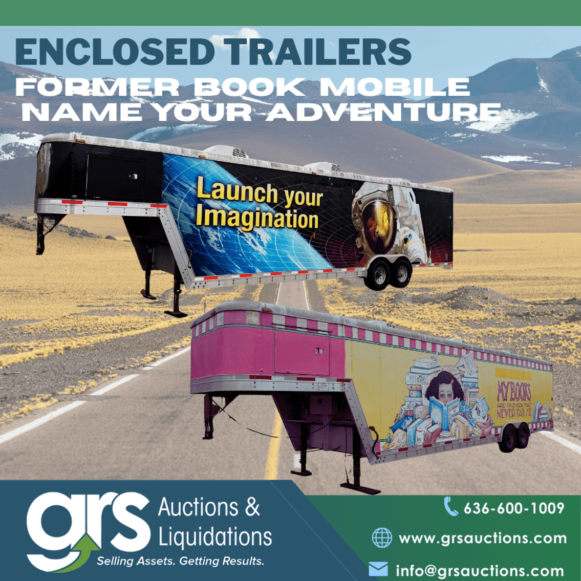 Enclosed Trailers - Former Book Mobiles - Auction Time