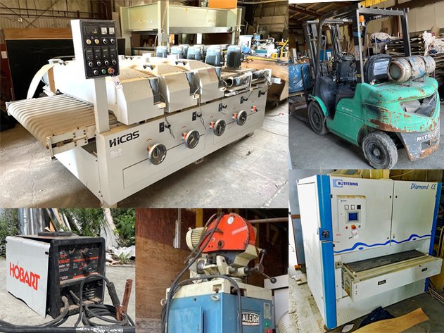 Late Model Woodworking Equipment, Contractor Tools, Forklifts & Storage Trailers