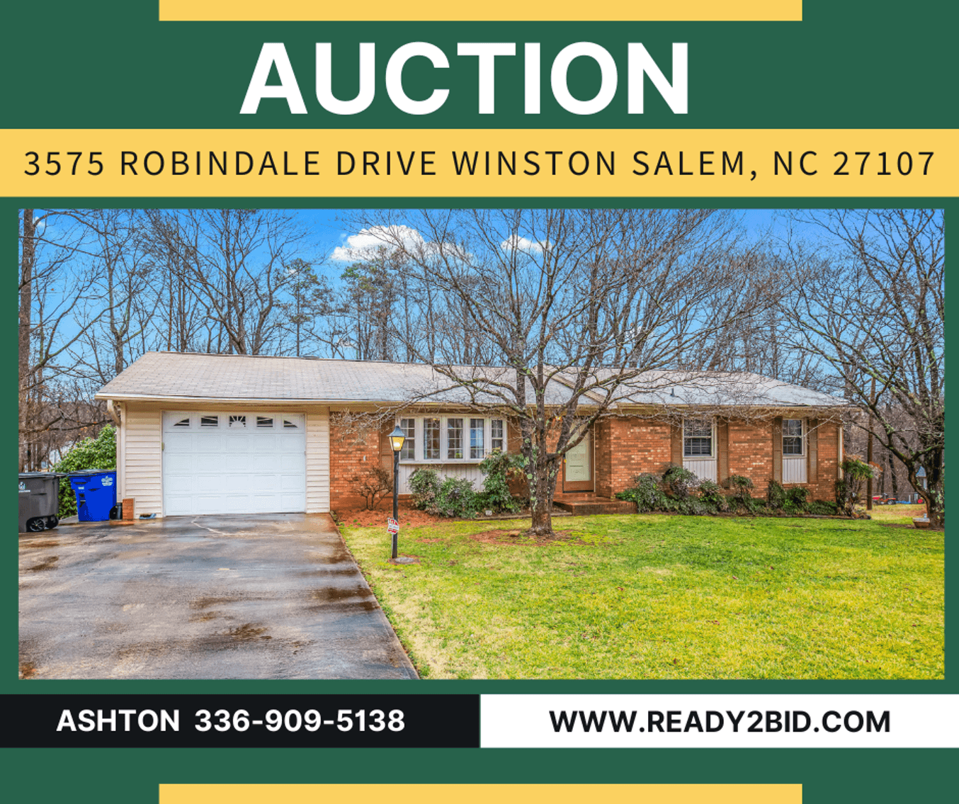 Winston Salem Brick Ranch on .51 Acres