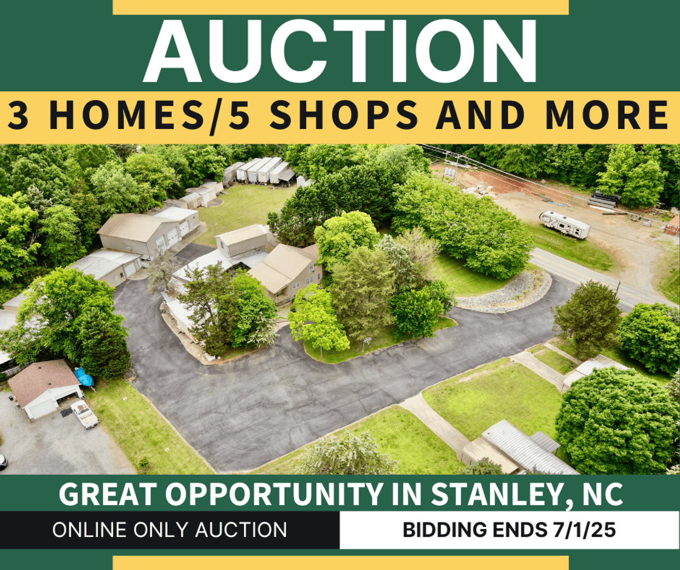 3 Homes + 5 Shops = 1 Special Auction with Endless Possibilities!