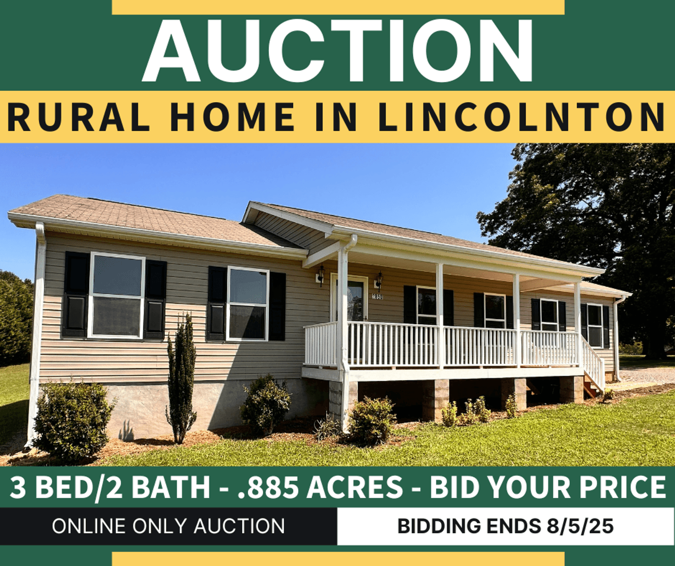 Rural Lincolnton One-Level Home