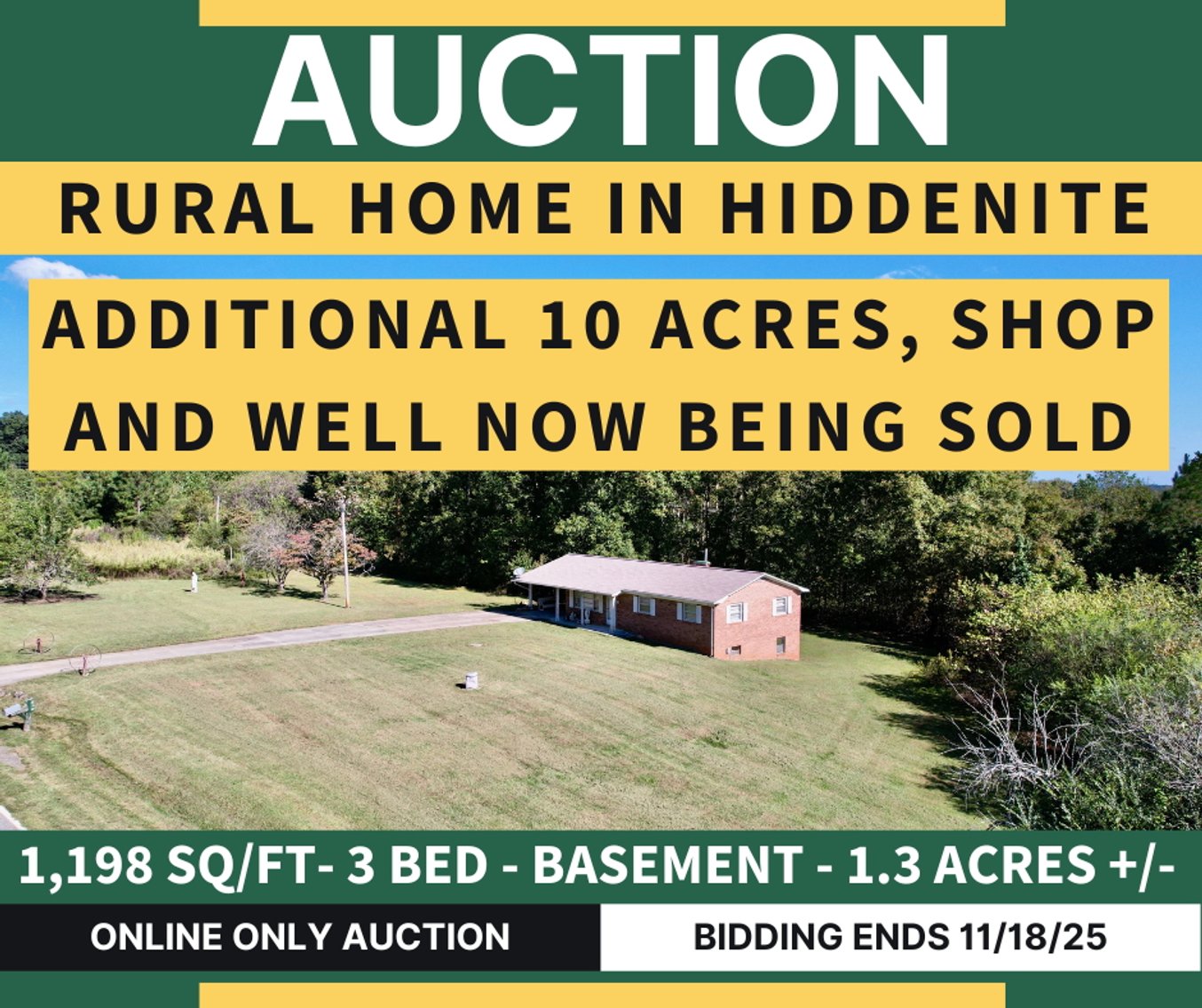 Peaceful Living in North Iredell County - Brick Home and Acreage Multi-Parcel Auction