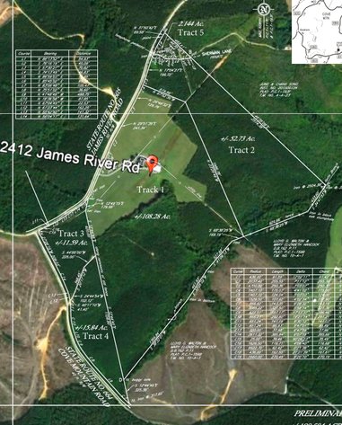 Image for 190 acres on 5 tracts with 5,000 +/- sqft Home Gladstone Va