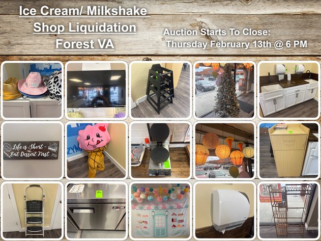 Image for Ice Cream/ Milkshake Bar Liquidation Auction  Forest Va