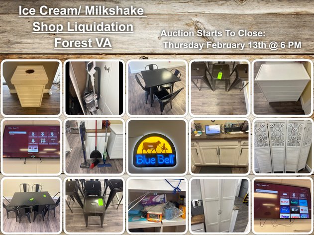 Image for Ice Cream/ Milkshake Bar Liquidation Auction  Forest Va