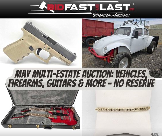 Image for May Multi-Estate Auction: Vehicles, Firearms, Guitars & More – No Reserve