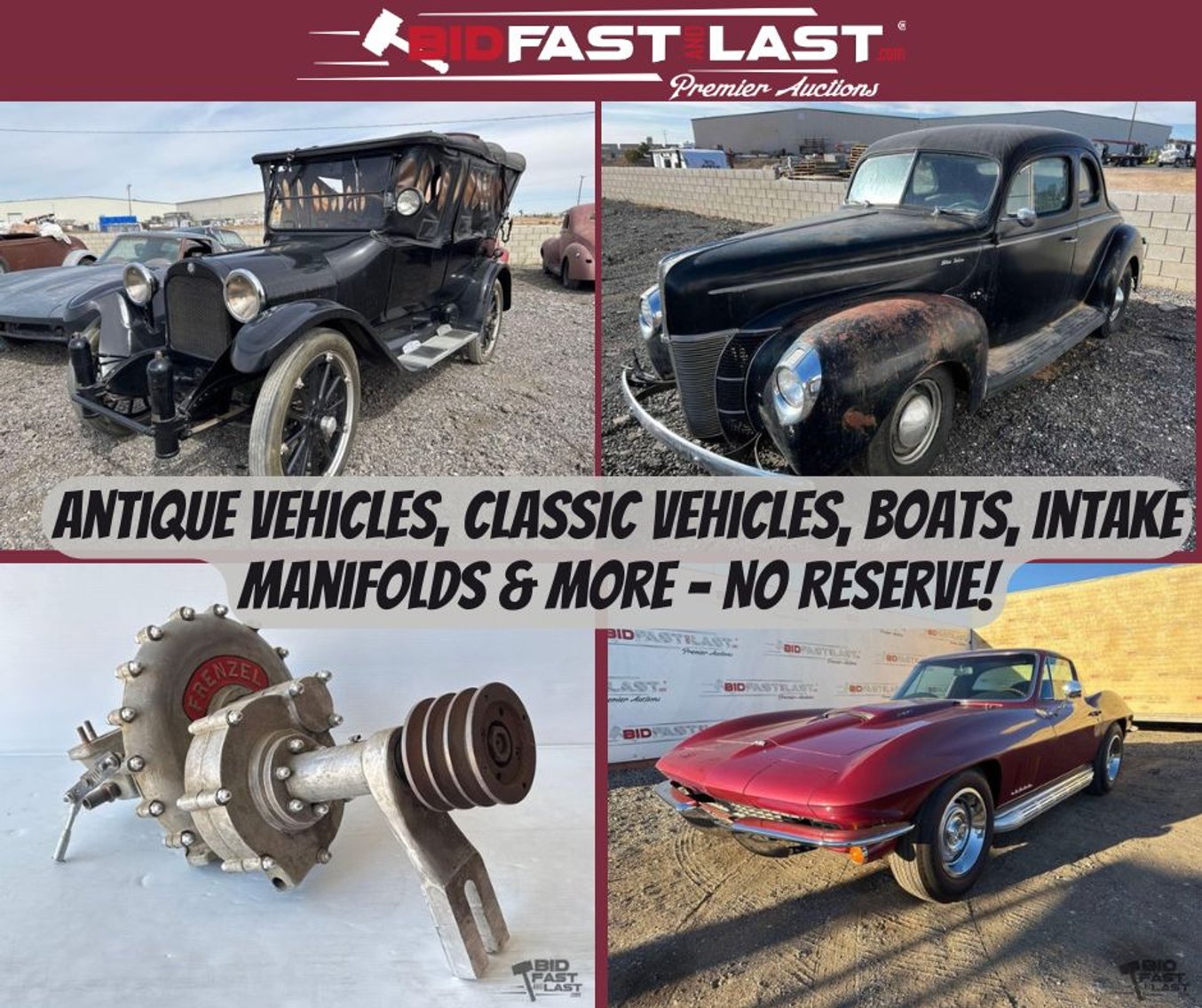Image for Antique Vehicles, Classic Vehicles, Boats, Intake Manifolds & More – No Reserve!