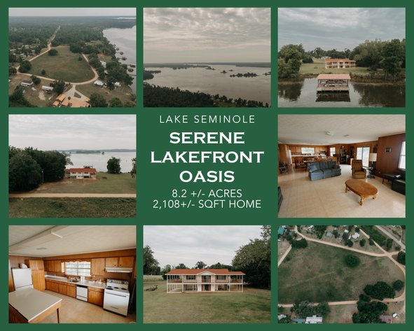 Image for Serene Lakefront Oasis! 8.2+/- Total Acres and Lake House on Lake Seminole