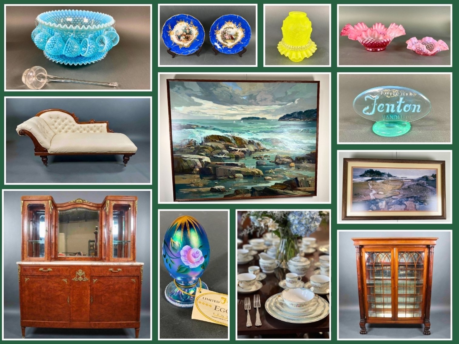 Image for Spring Curated Fine Antiques, Fenton Glass, Silver, Original Artwork, Furniture and More