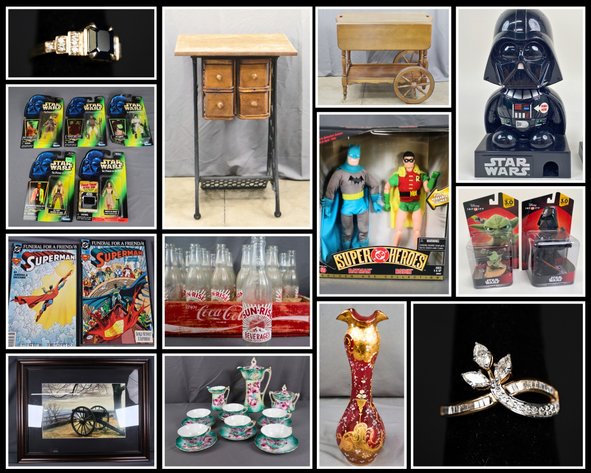 Image for April 2025 Gallery Auction. Vintage Decor, Art, Furniture, Jewelry, Comics, Collectibles and More!