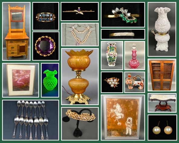 Image for Summer Curated Fine Antiques, Fine Jewelry, Fenton, Silver Flatware, Original Artwork, Antique Furniture and More