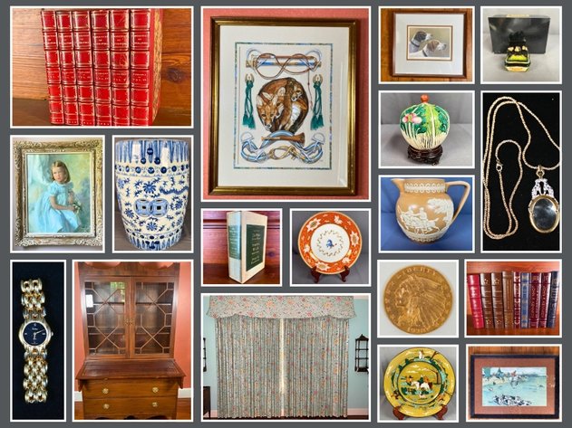Image for The Estate of Diane Williams Parker. Original Artwork, First Edition Books, Antiques, Glassware, Decor, Vintage Furniture and More!