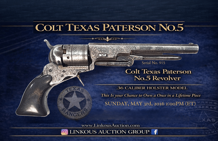 Image for Original Colt Paterson No.5 Texas Holster Model Revolver