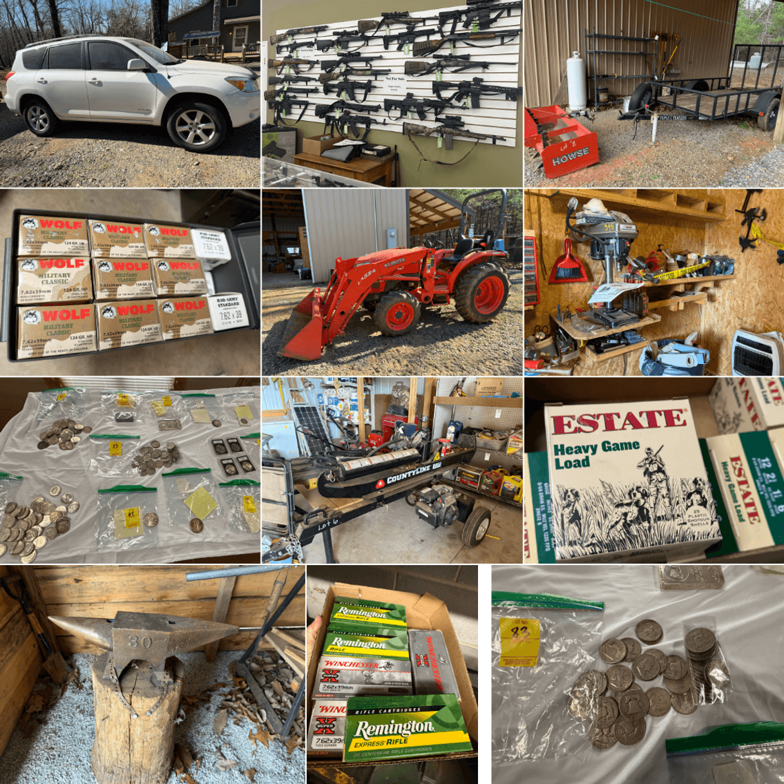 Image for Estate Auction: Kubota Tractor, Rav 4, Firearms, Ammo, Coins, Tools & Furniture