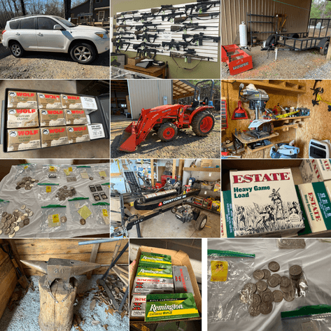 Estate Auction: Kubota Tractor, Rav 4, Firearms, Ammo, Coins, Tools & Furniture