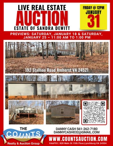 Image for LIVE REAL ESTATE AUCTION:  ESTATE OF SANDRA DEWITT