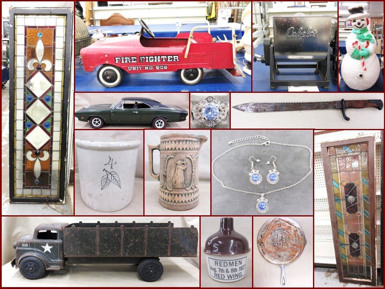 Image for Cabela's Meat Grinder Attachment, Redline Cars, RR, Jewelry and Antiques (mint green tag)