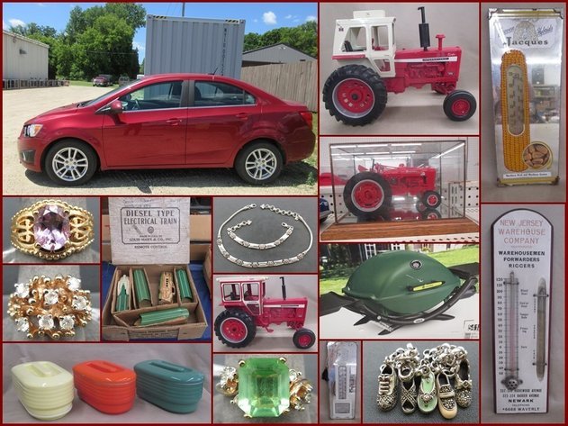 Chevrolet Sonic Sedan, IH, CASE, Sterling Silver and Vintage Collectibles (gold tag)