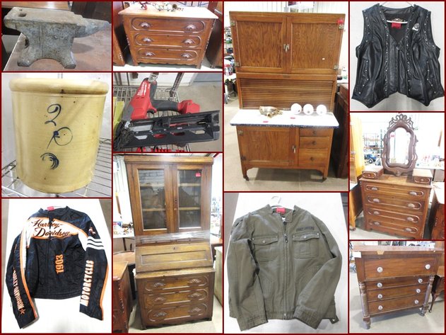 Harley Davidson, Tools, Furniture and Collectibles (red tag)