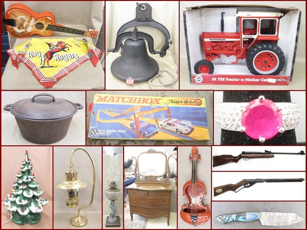 Oil Lamps, BB Guns, Die-Cast Toys and Collectibles (red tag)