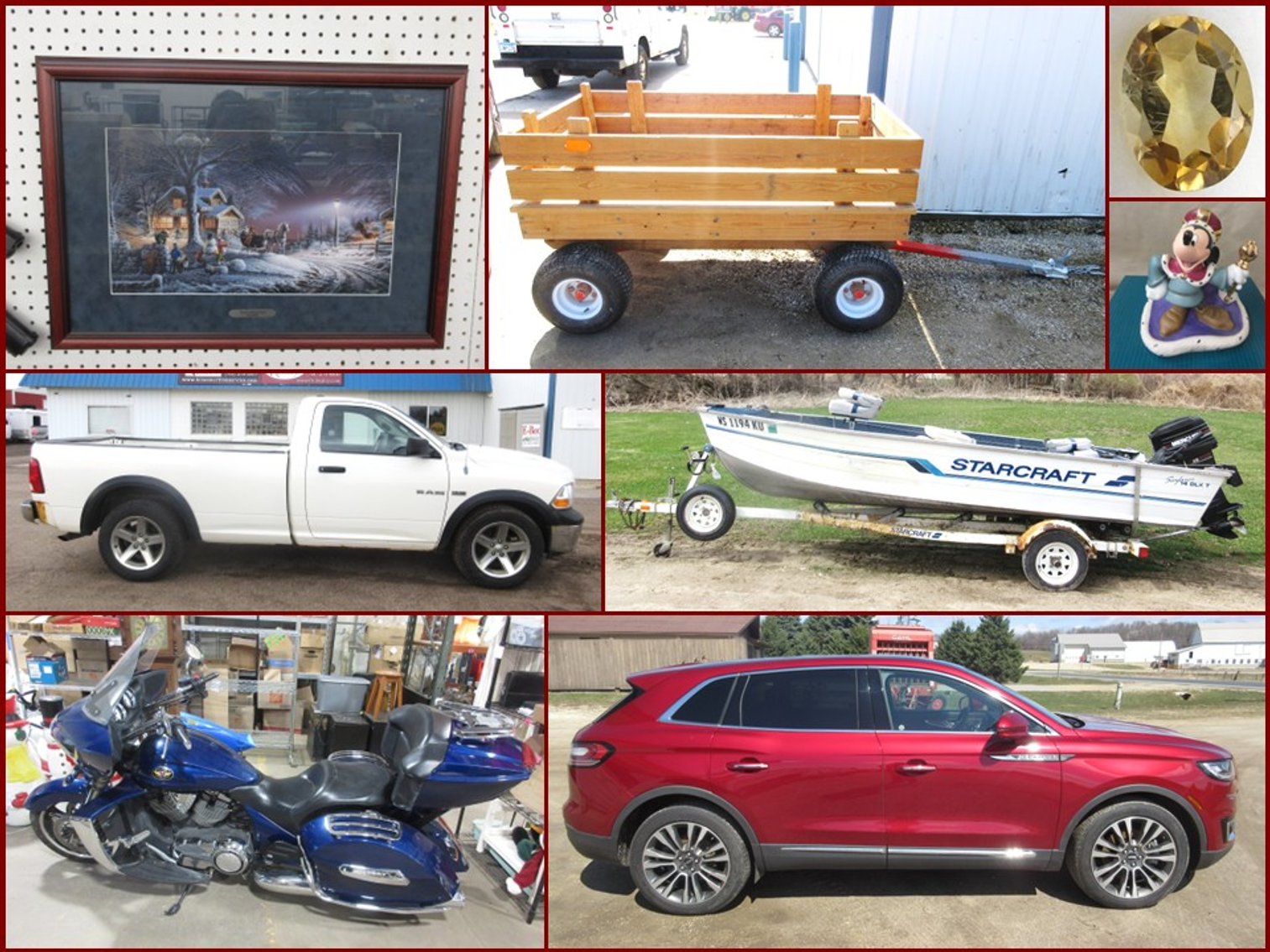 Image for 2011 Victory Cycle, Vehicles, Guitar, Sterling Silver, BB guns and Antiques (yellow tag)