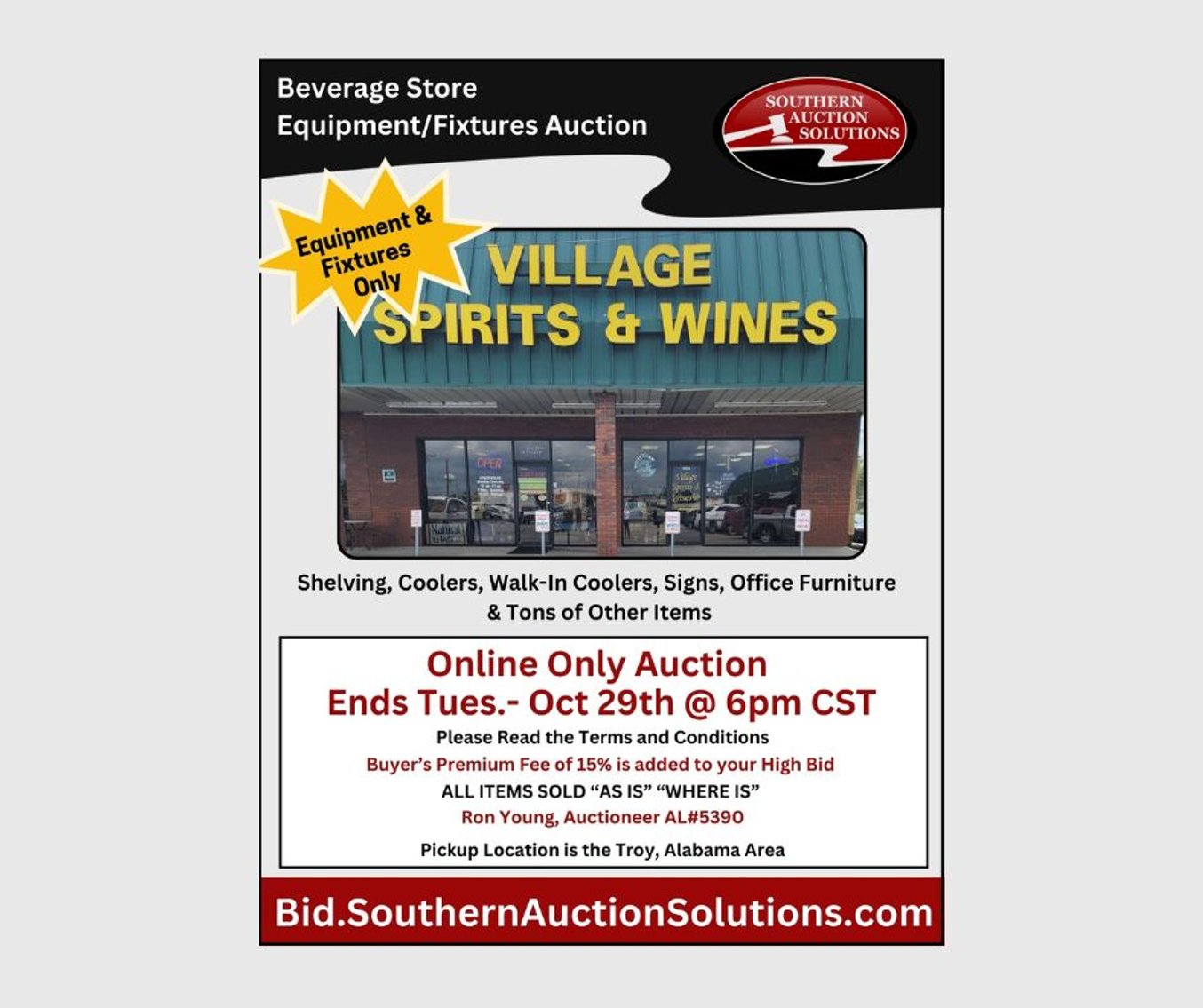 Image for Beverage Store Equipment/Fixtures Auction