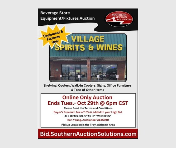 Image for Beverage Store Equipment/Fixtures Auction