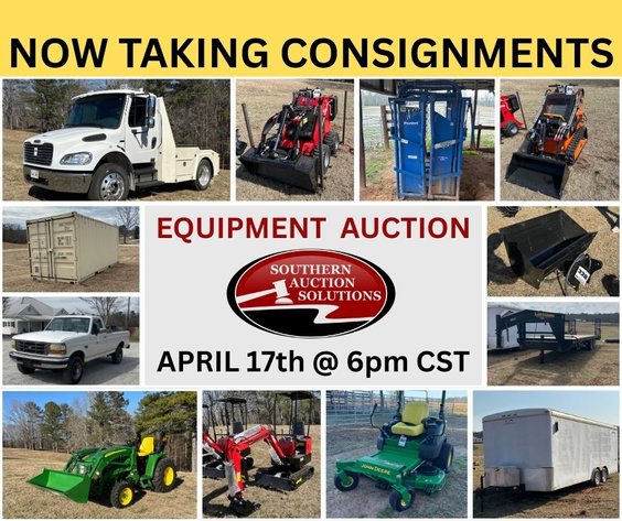Image for Equipment Auction April 17th @ 6pm