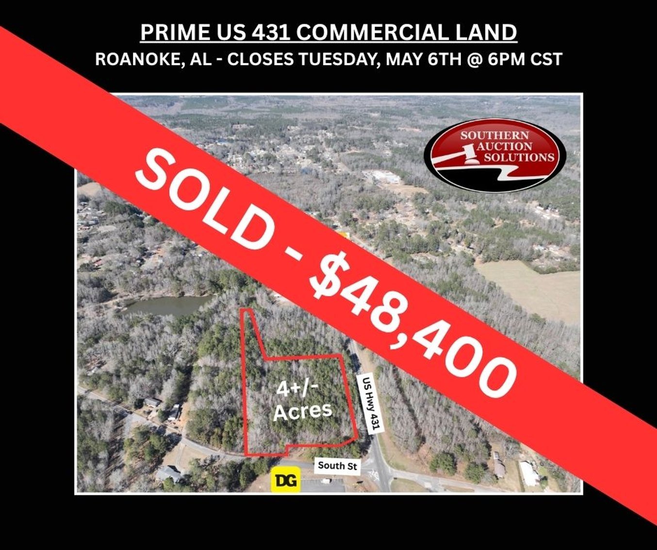 Image for US 431 Commercial Land Auction – Roanoke, AL