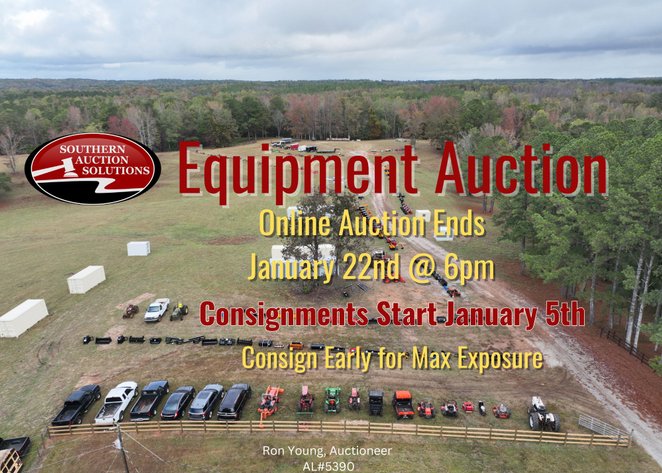 Image for Equipment Online Auction January 22, 2026
