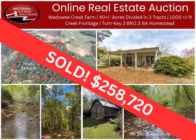 Image for Wedowee Creek Farm | 40+/- Acres Divided in 3 Tracts | 1000 +/-ft Creek Frontage | Turn-Key Homestead