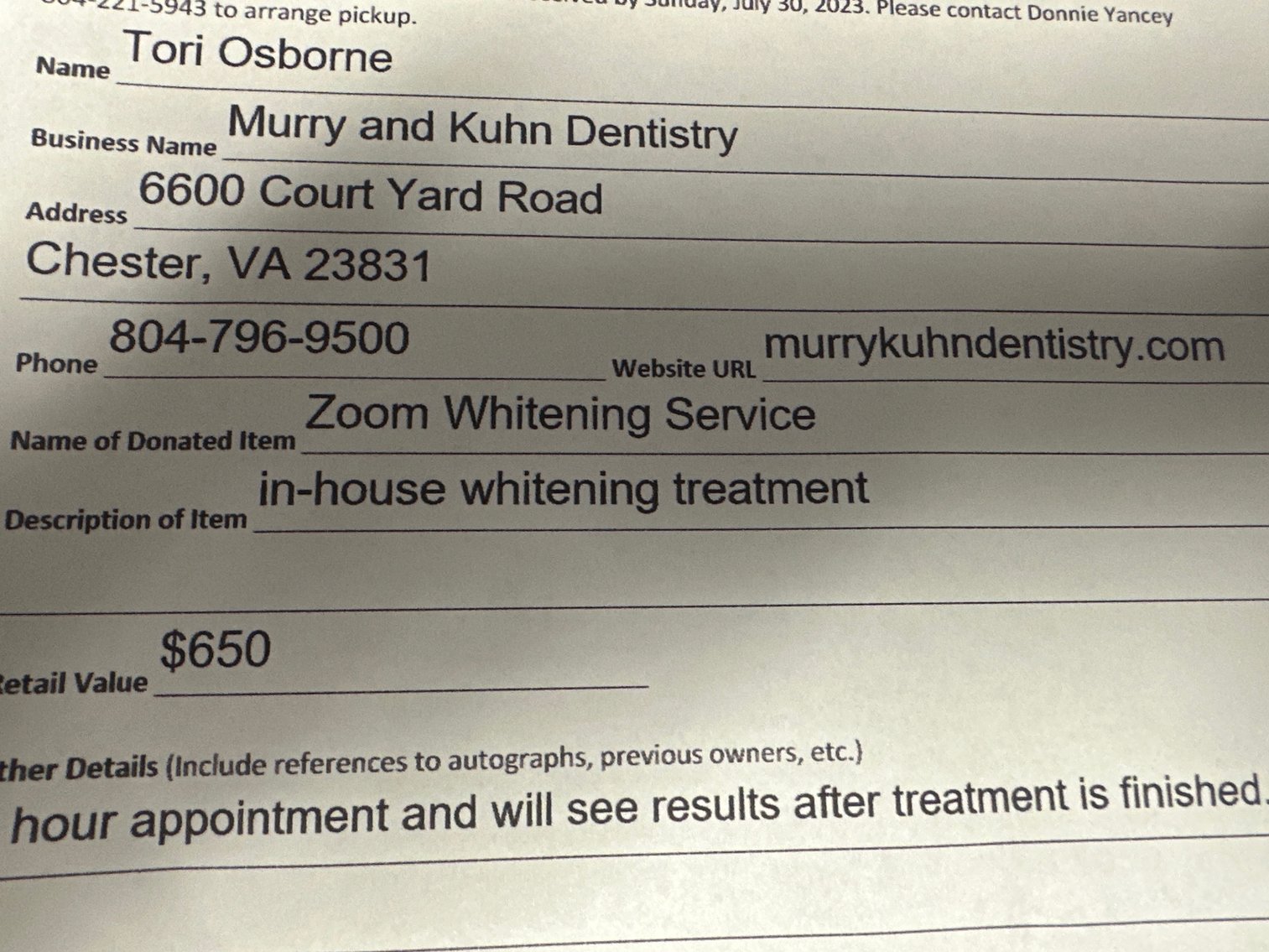 Image for Over $5,500 Raised! Chesterfield County Fair Scholarship Auction