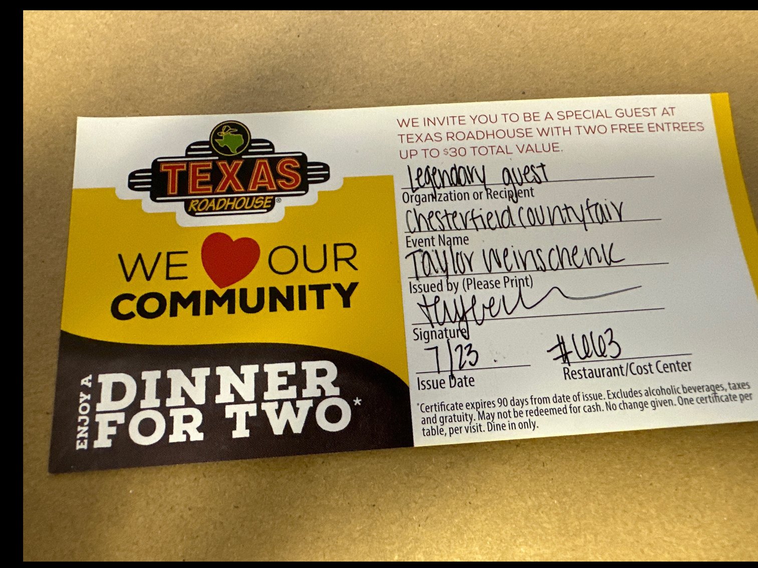 Image for Over $5,500 Raised! Chesterfield County Fair Scholarship Auction