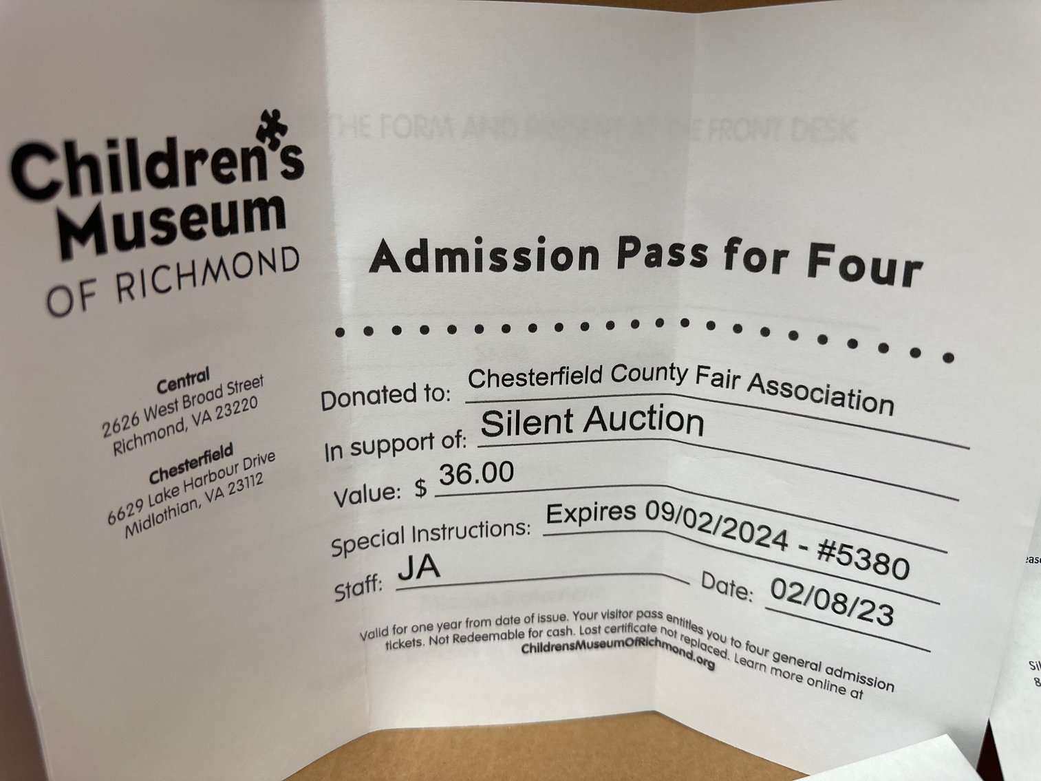 Image for Over $5,500 Raised! Chesterfield County Fair Scholarship Auction