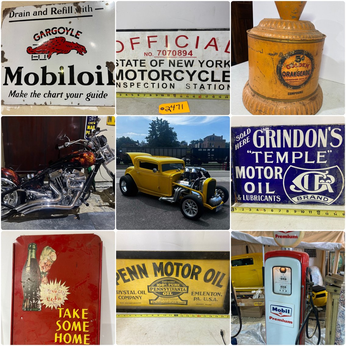 Image for Finleyville, PA - Auto/Petroleum Advertising, ’32 Pro Street Coupe, ’06 Custom Chopper, Antiques, Collectibles, and More!